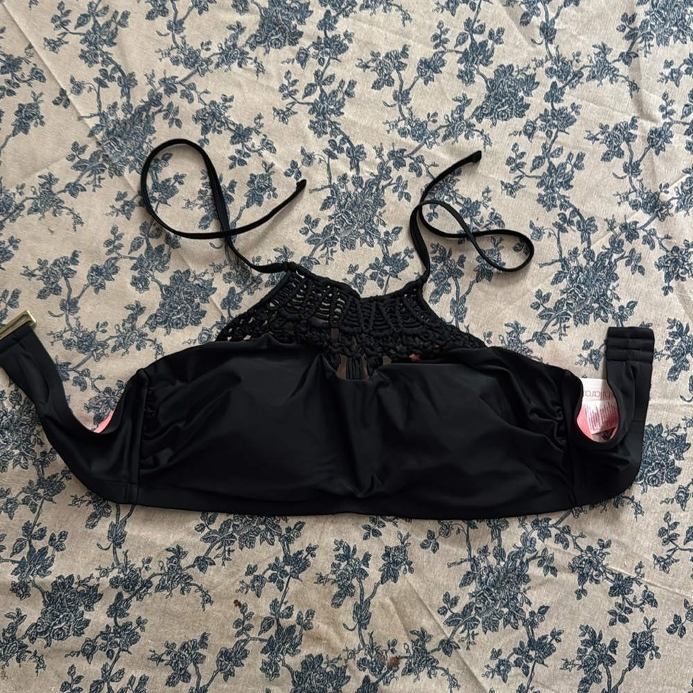 Xhirlation black Crochet Swim Top 18W